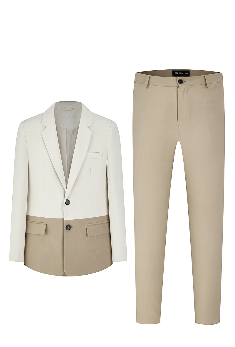 Ensemble de costume classic veste et pantalon bi couleur