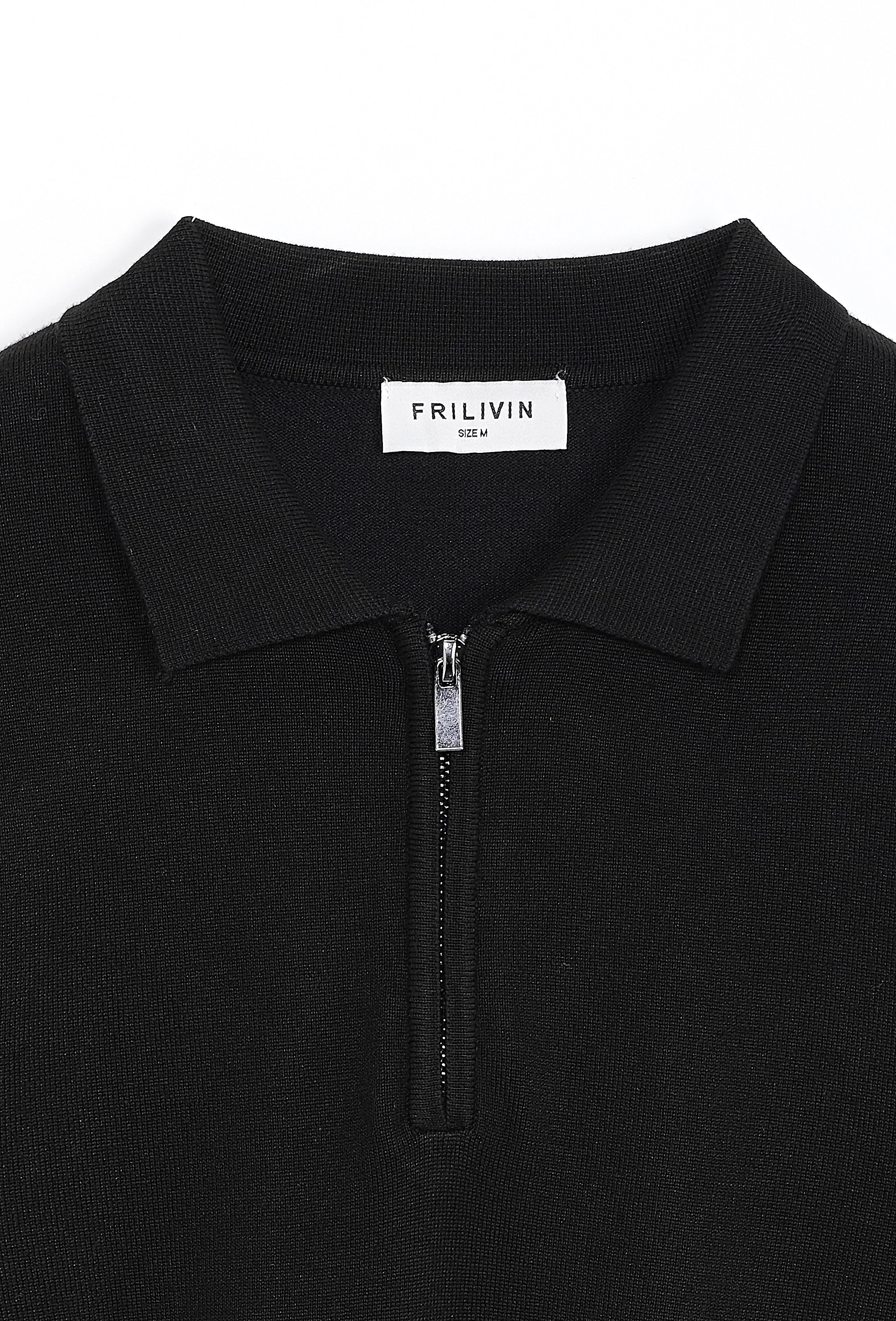 Pull à col chemise zipé