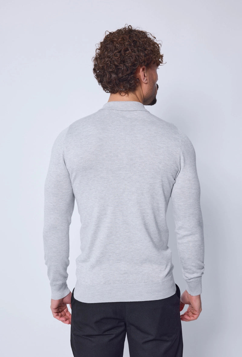 Pull à col chemise zipé