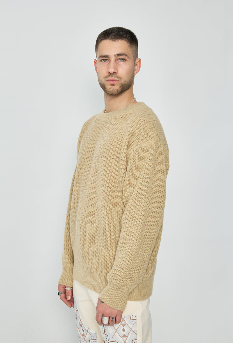 Pull maille épaisse cotelée