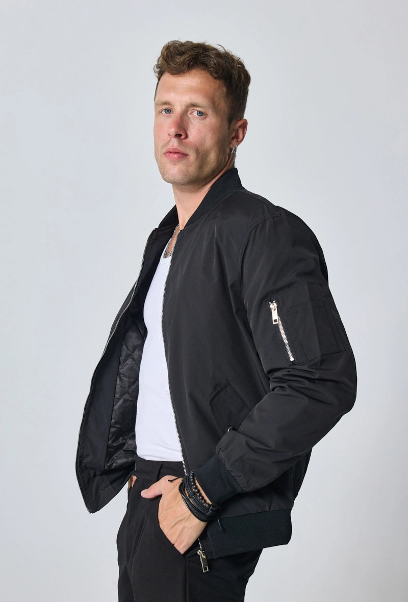 Bomber jacket with lapel collar