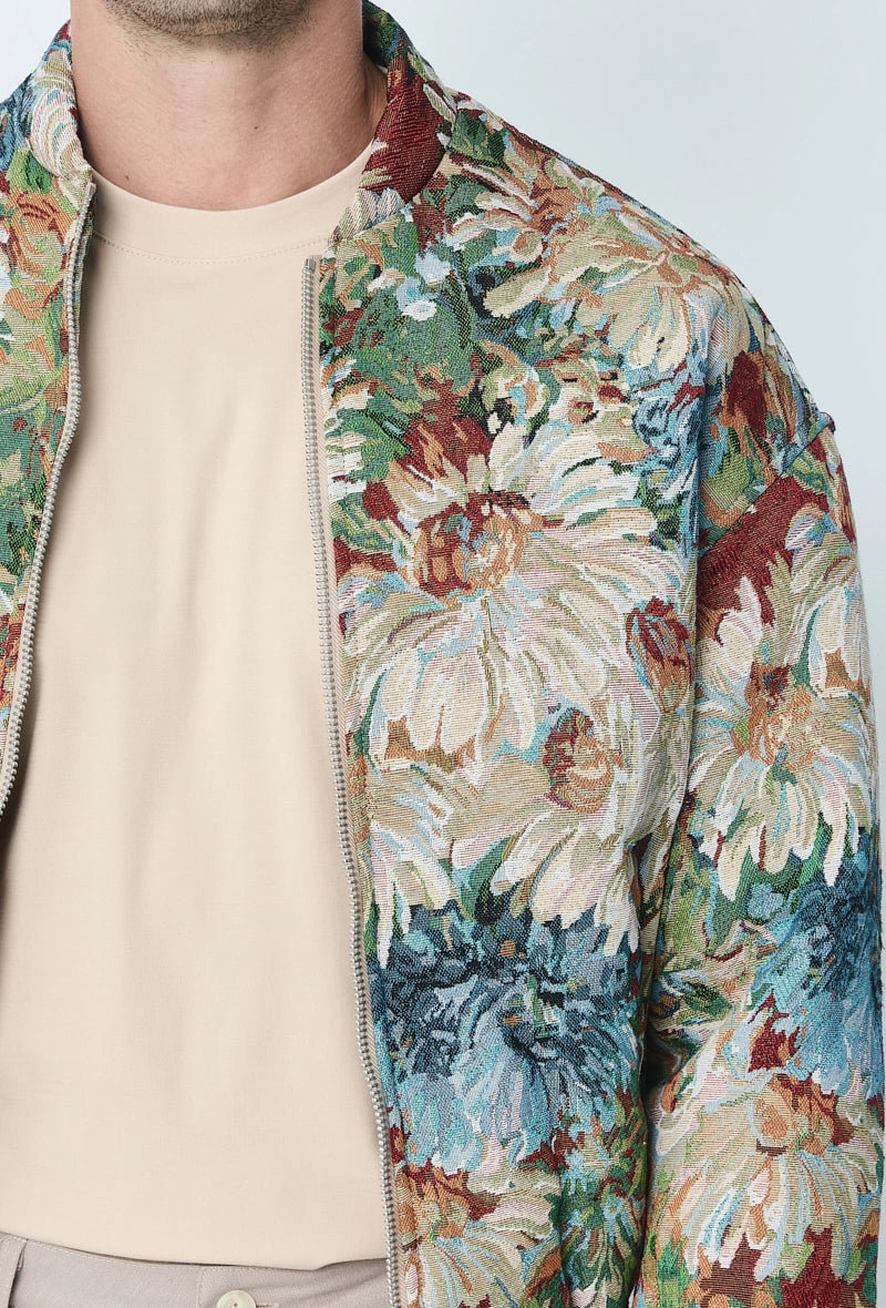 Veste bomber fleurie