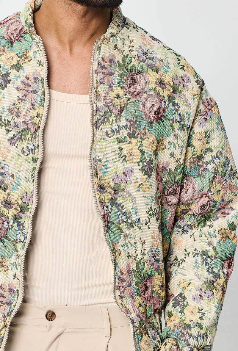 Veste bomber fleurie