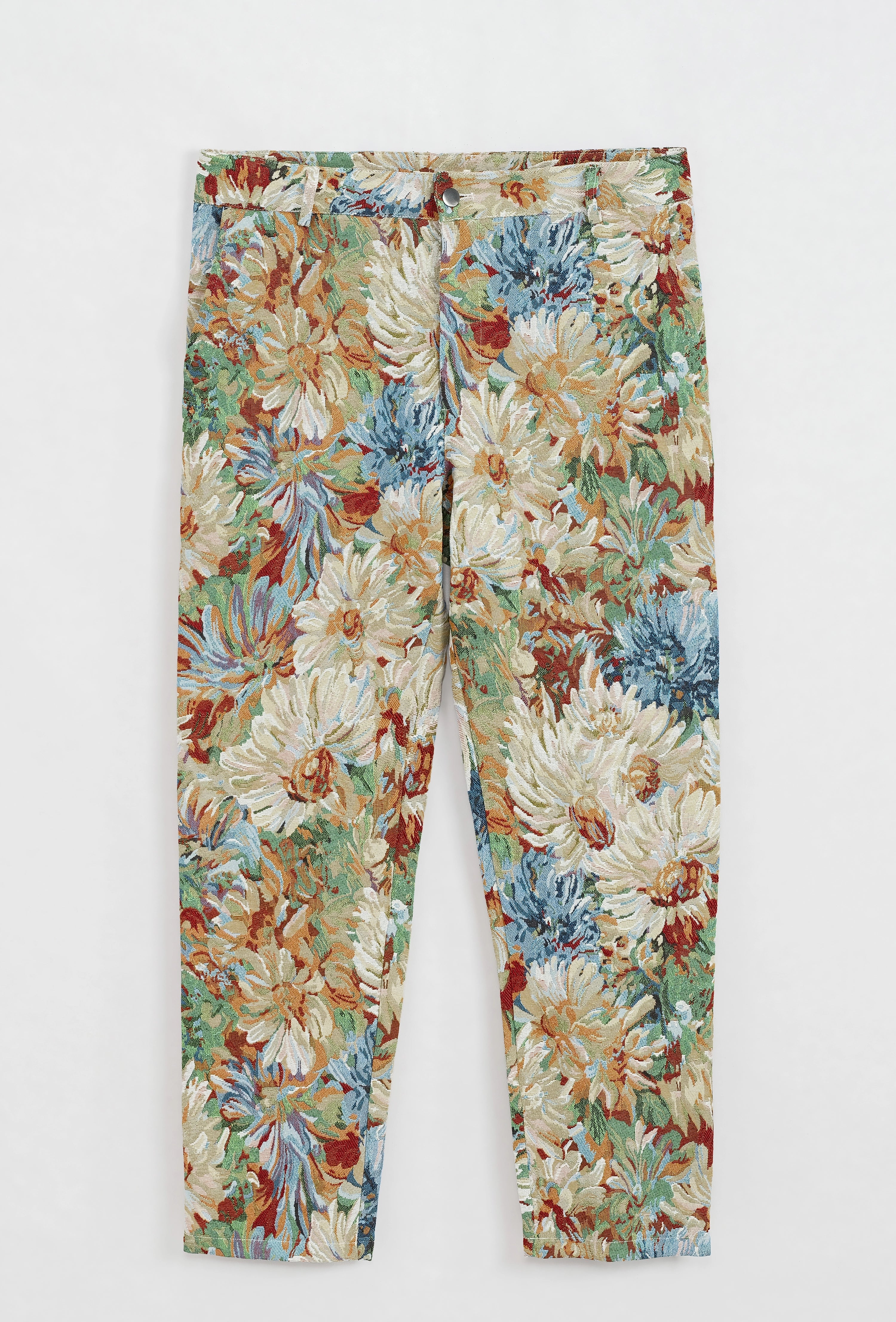 Pantalon fleuri effet broder