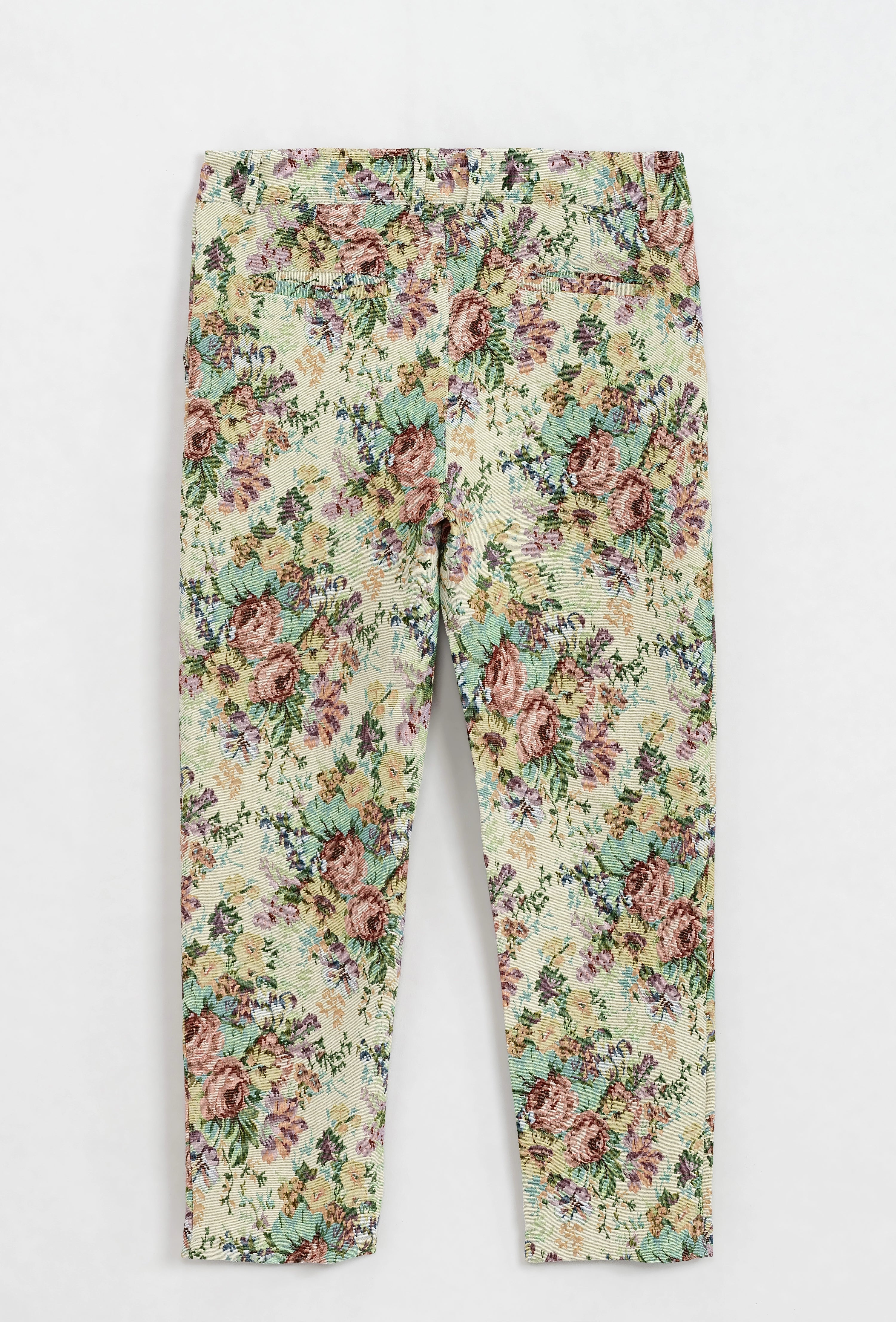 Pantalon fleuri effet broder