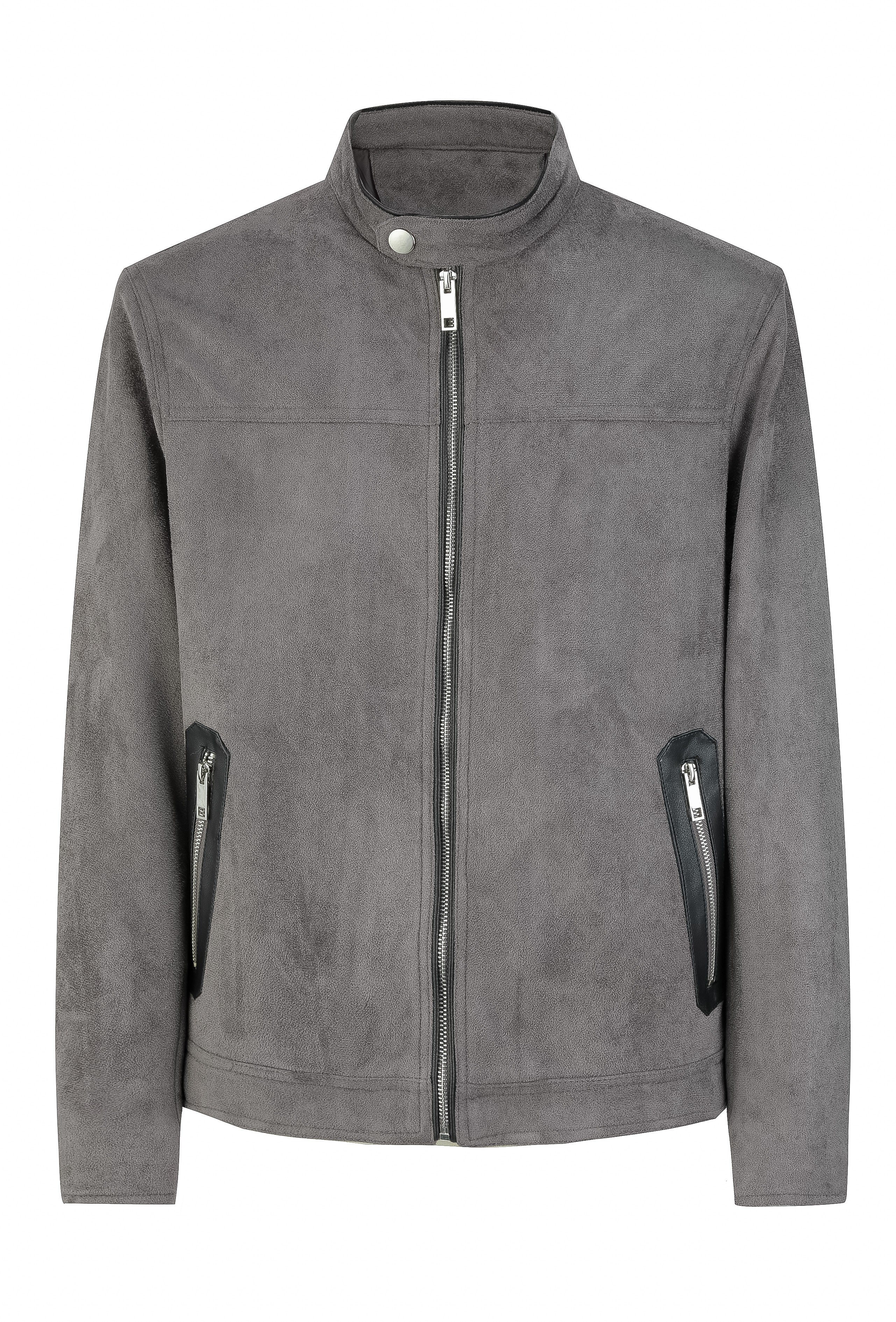 Mens grey suede biker on sale jacket