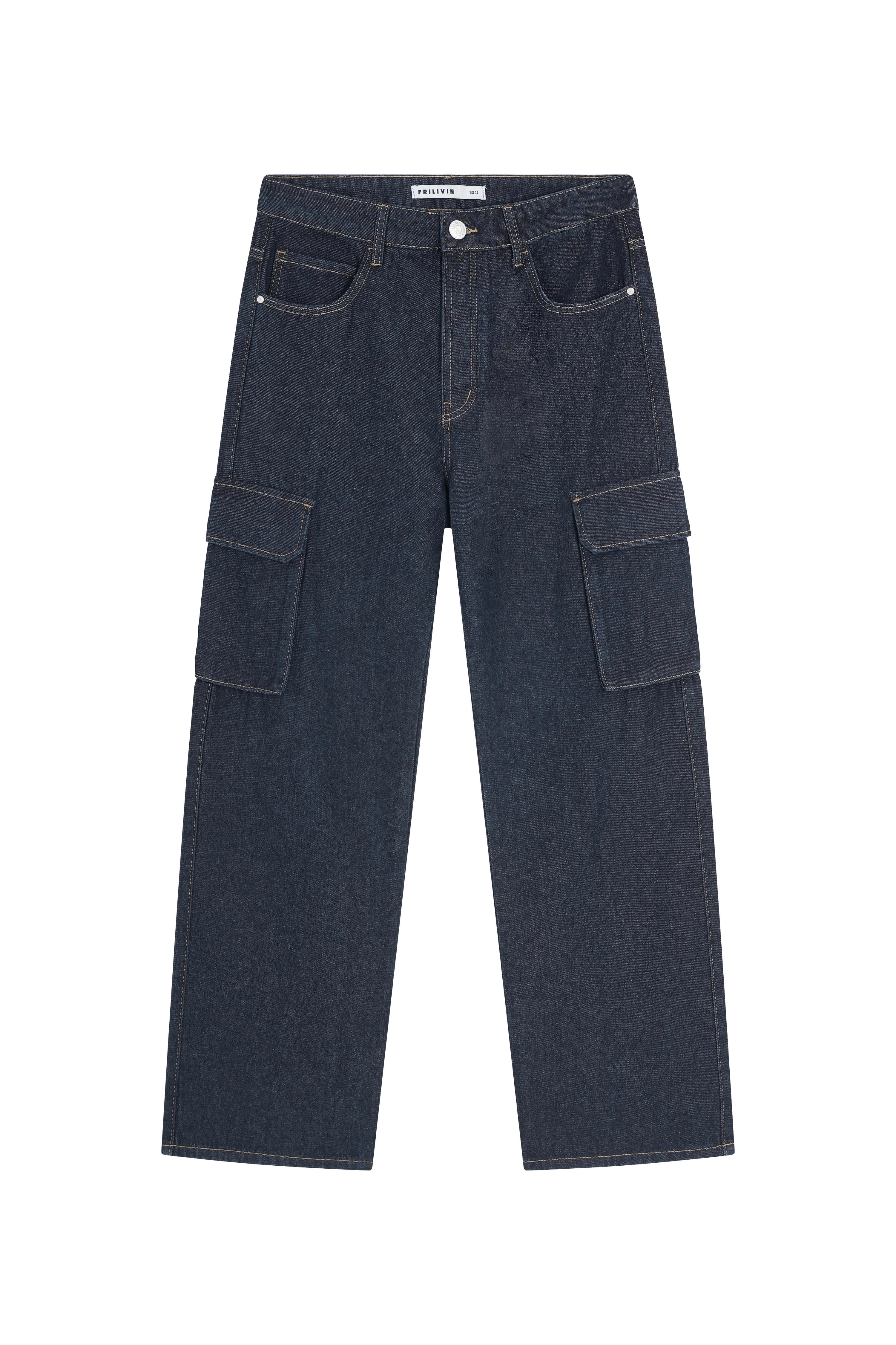 Pantalon en jean chiné coupe large