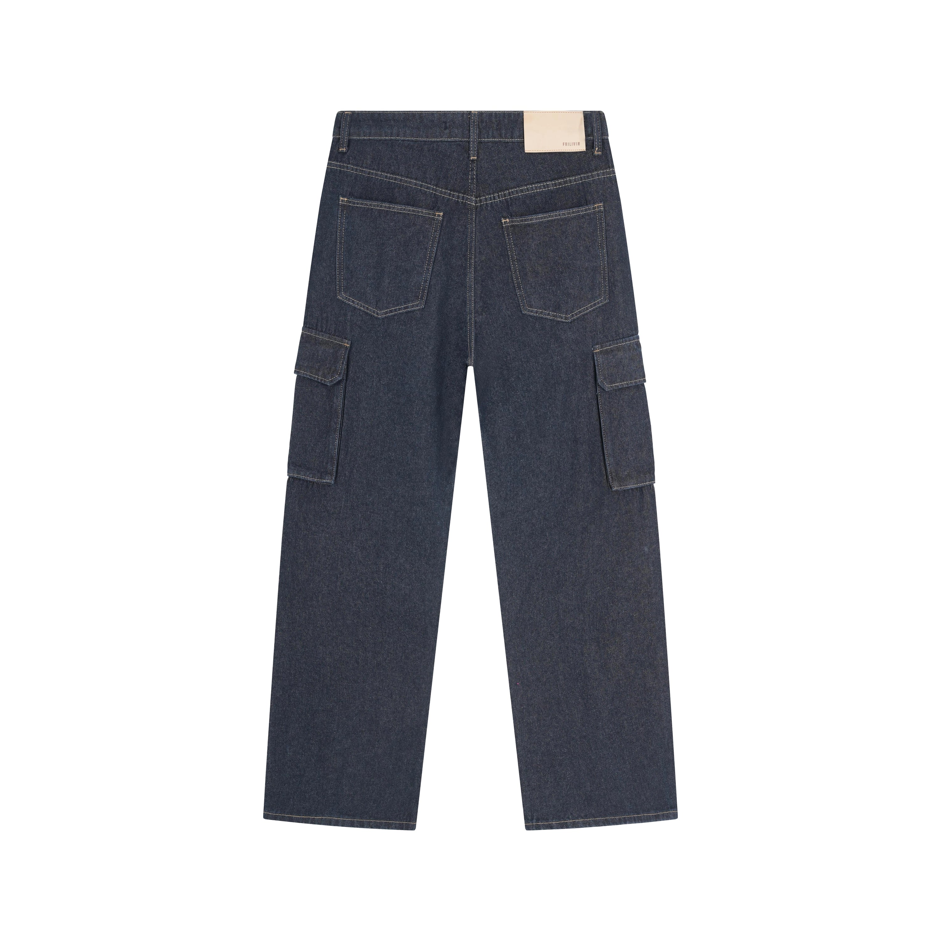 Pantalon en jean chiné coupe large