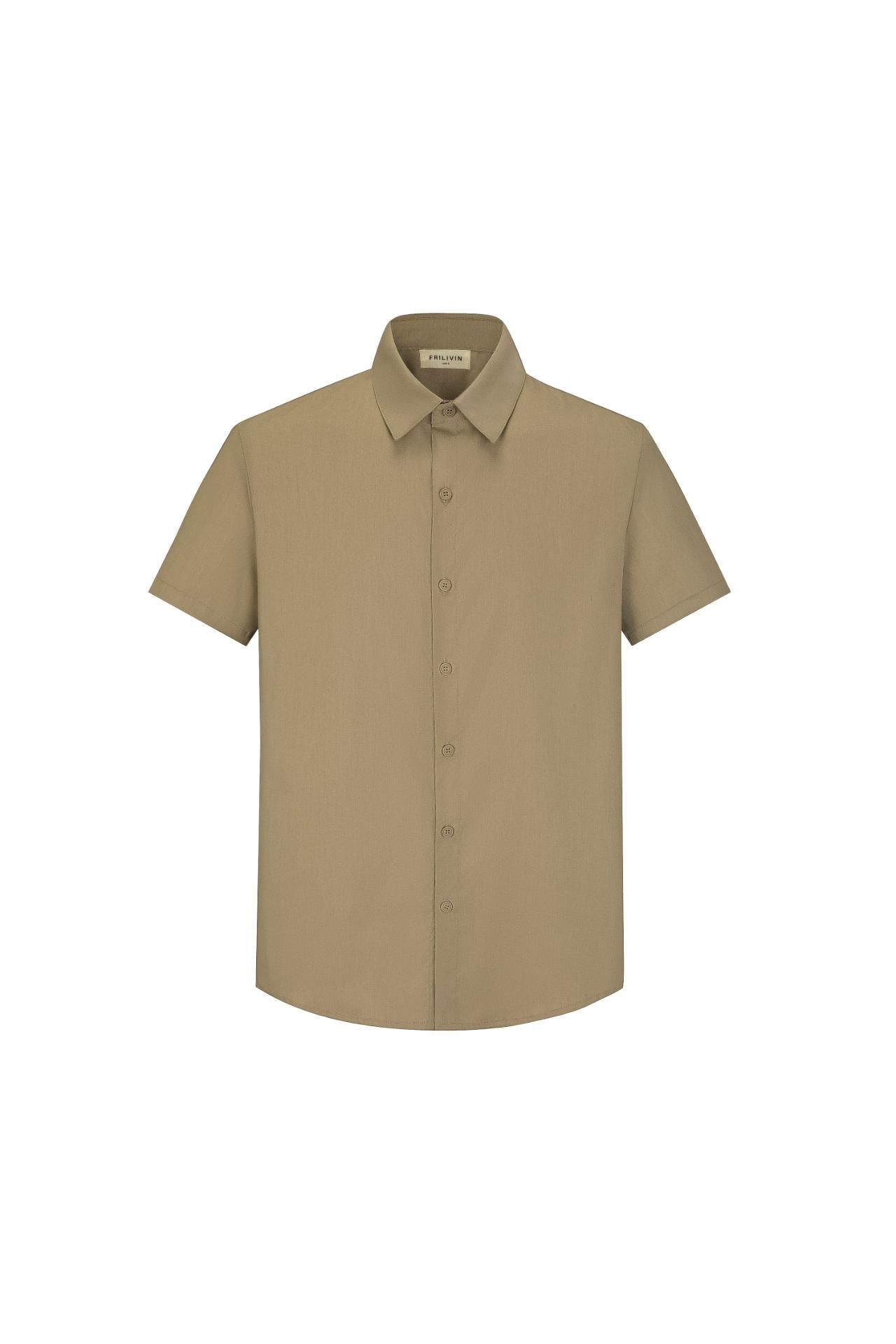 Chemise classique uni à manches courtes - Frilivin