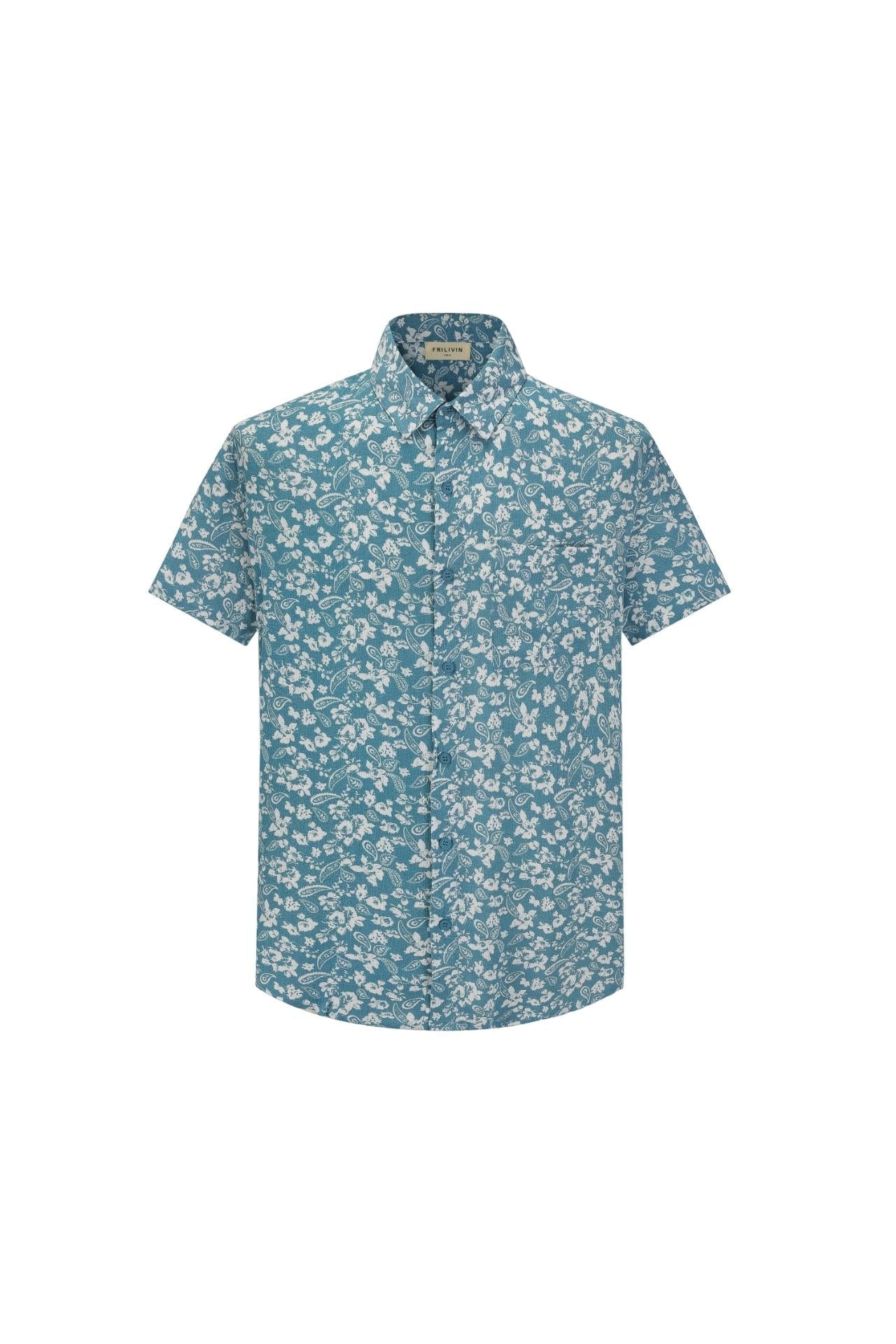 Chemise décontractée fleuri à poche - Frilivin