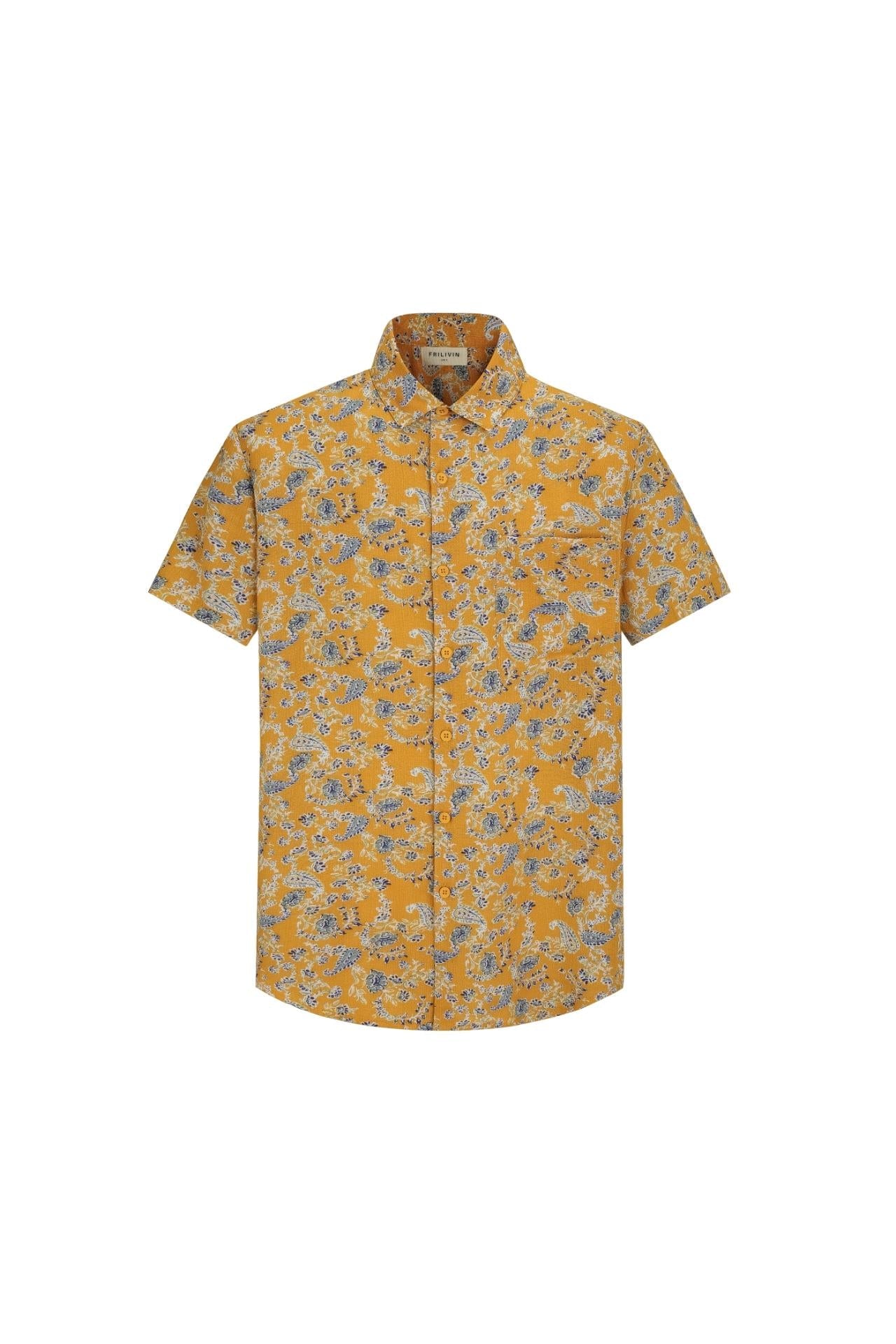 Chemise décontractée fleuri à poche - Frilivin